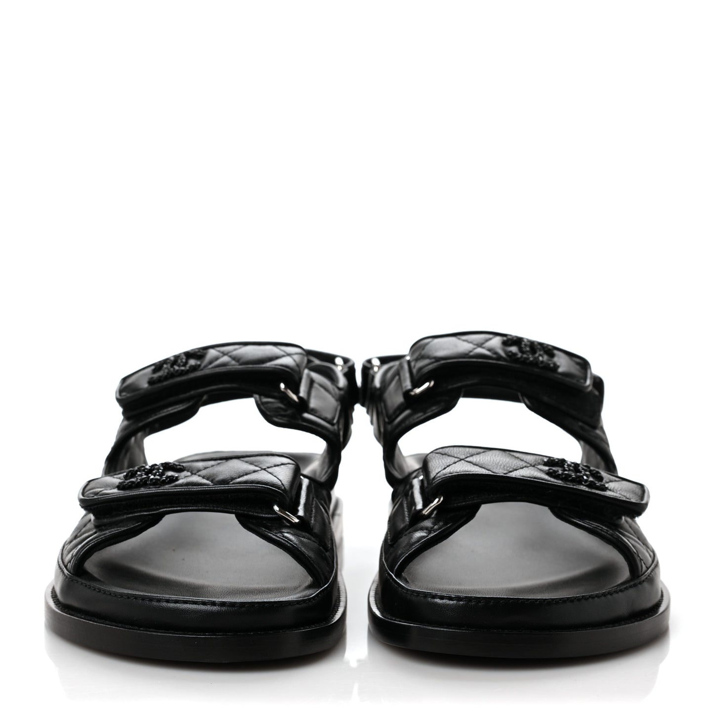 Lambskin Velcro Dad Sandals 39.5 Black