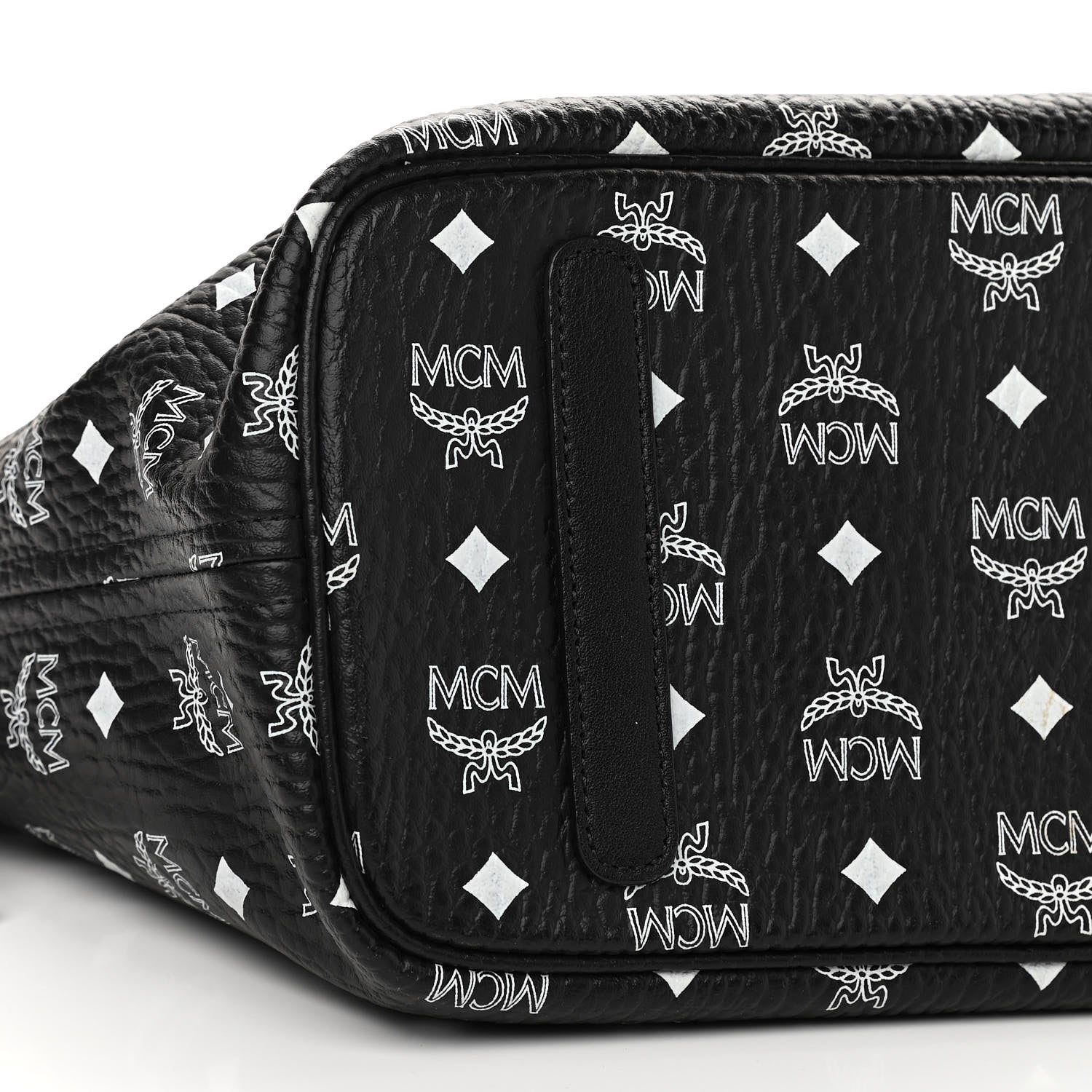 MCM Visetos Medium Anya Zip Top Shopper Tote Black 11 of 15