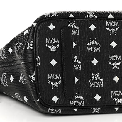 MCM Visetos Medium Anya Zip Top Shopper Tote Black 11 of 15