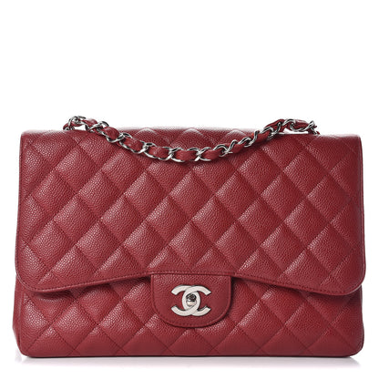 Chanel Caviar Quilted Jumbo Single Flap Red 1 of 12