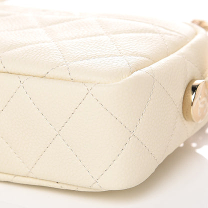 Chanel Caviar Quilted Mini Coco Tassel Camera Case White 9 of 10