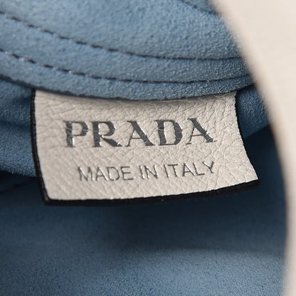 Prada Glace Calf Etiquette Shoulder Tote Bianco Astra 7 of 16