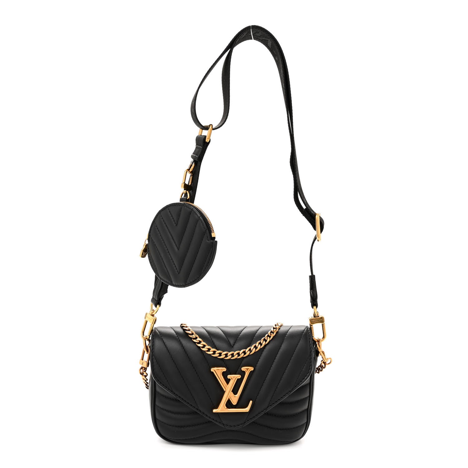 Louis Vuitton Calfskin New Wave Multi Pochette Black 1 of 11