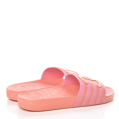 Chanel Rubber CC Flat Slide Sandals 37 Orange Pink 4 of 13