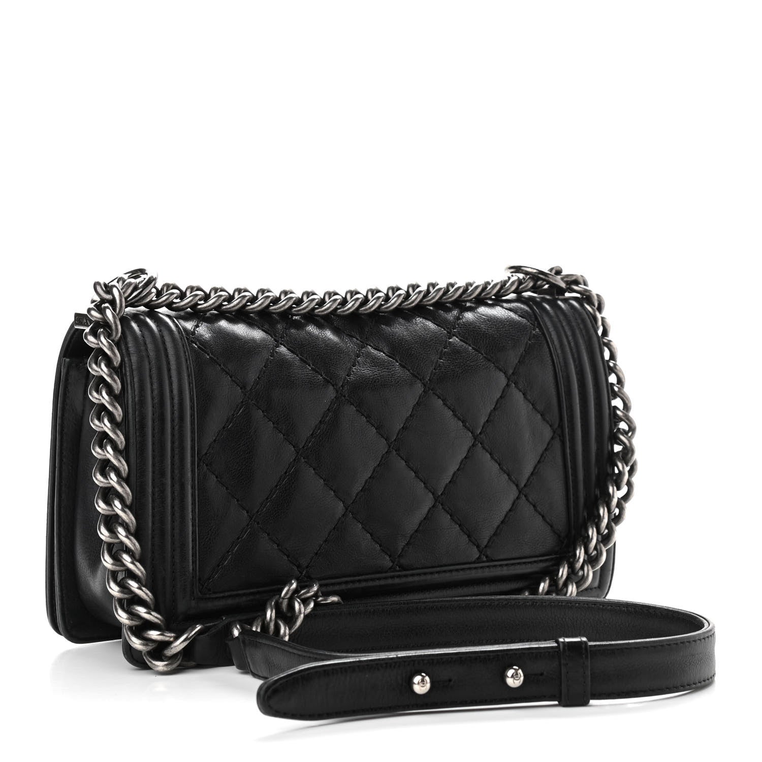 Chanel Calfskin Double Stitch Medium Boy Flap Black 3 of 12