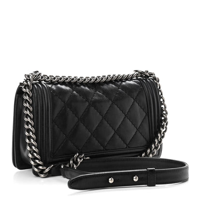 Chanel Calfskin Double Stitch Medium Boy Flap Black 3 of 12