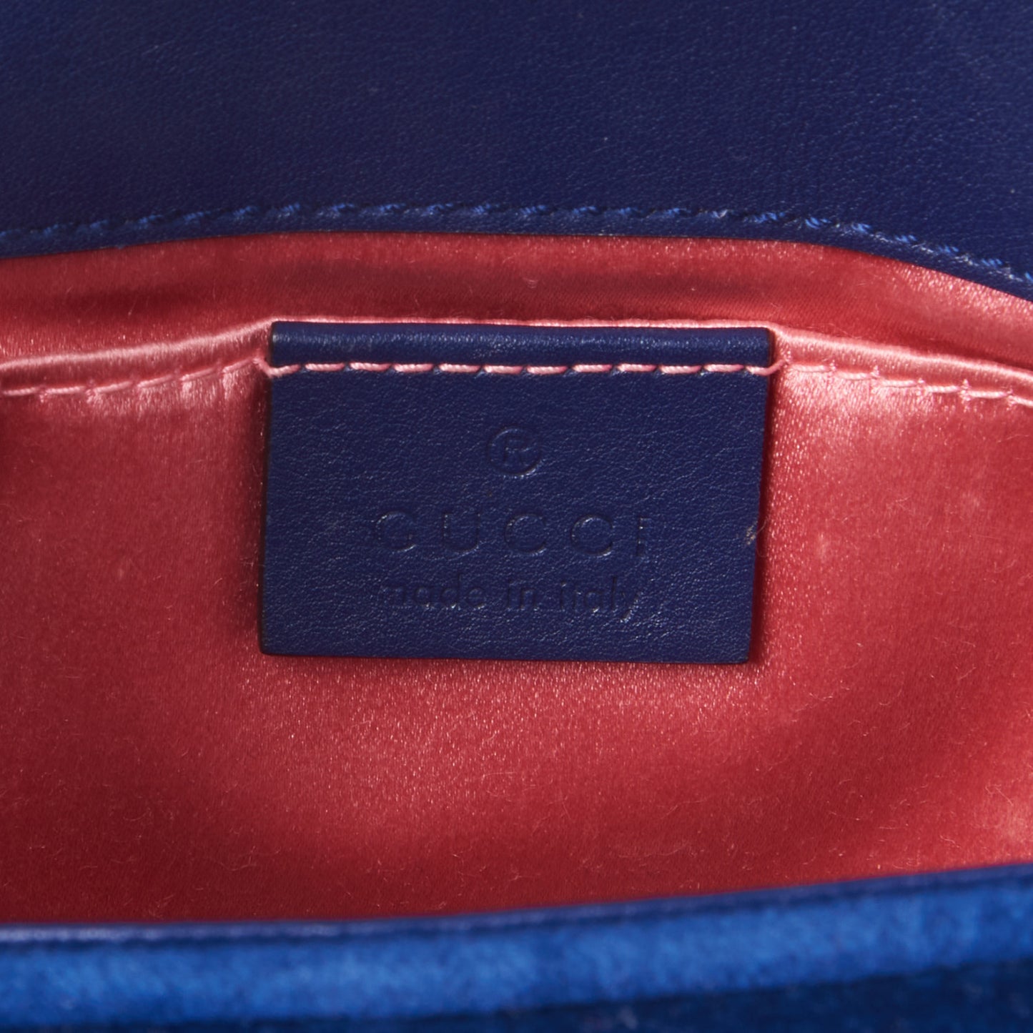 Velvet Matelasse Mini GG Marmont Shoulder Bag Cobalt Blue