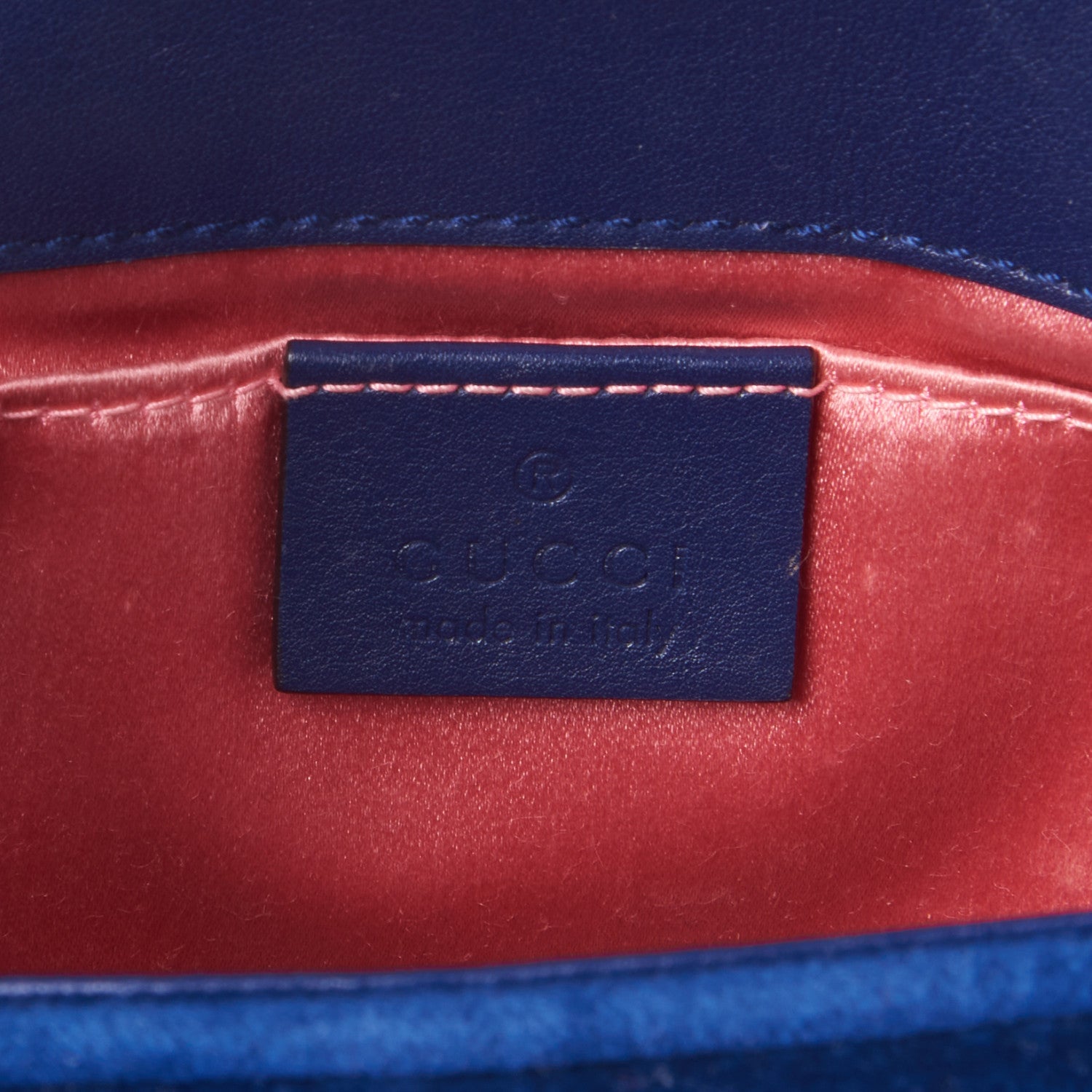 Gucci Velvet Matelasse Mini GG Marmont Shoulder Bag Cobalt Blue 6 of 10