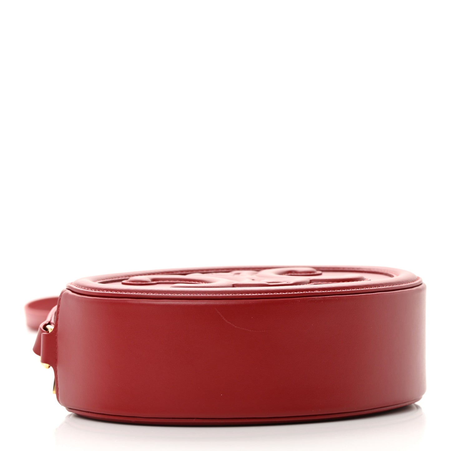 Smooth Calfskin Cuir Triomphe Oval Purse Crossbody Red