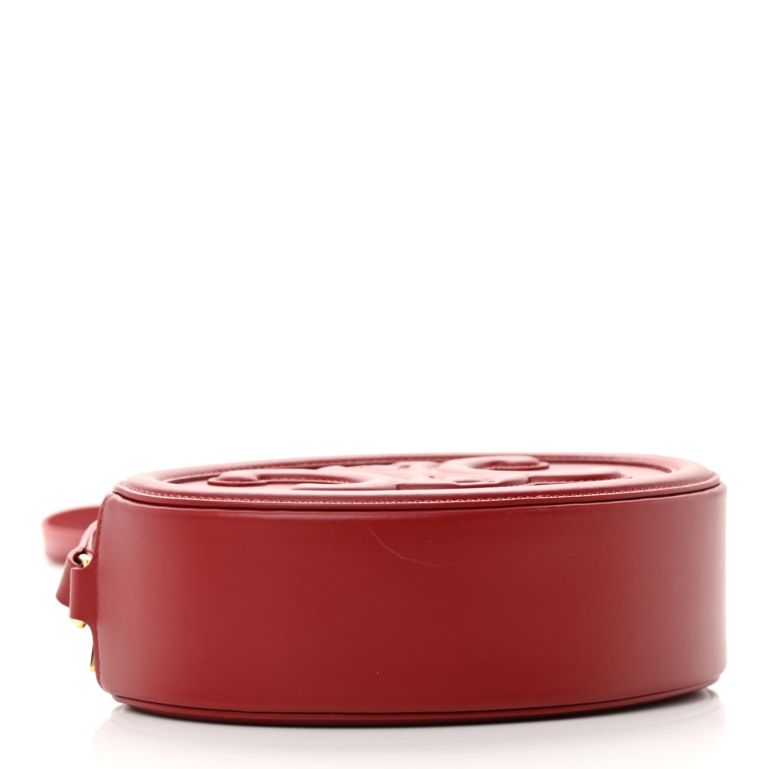 Celine Smooth Calfskin Cuir Triomphe Oval Purse Crossbody Red 4 of 14