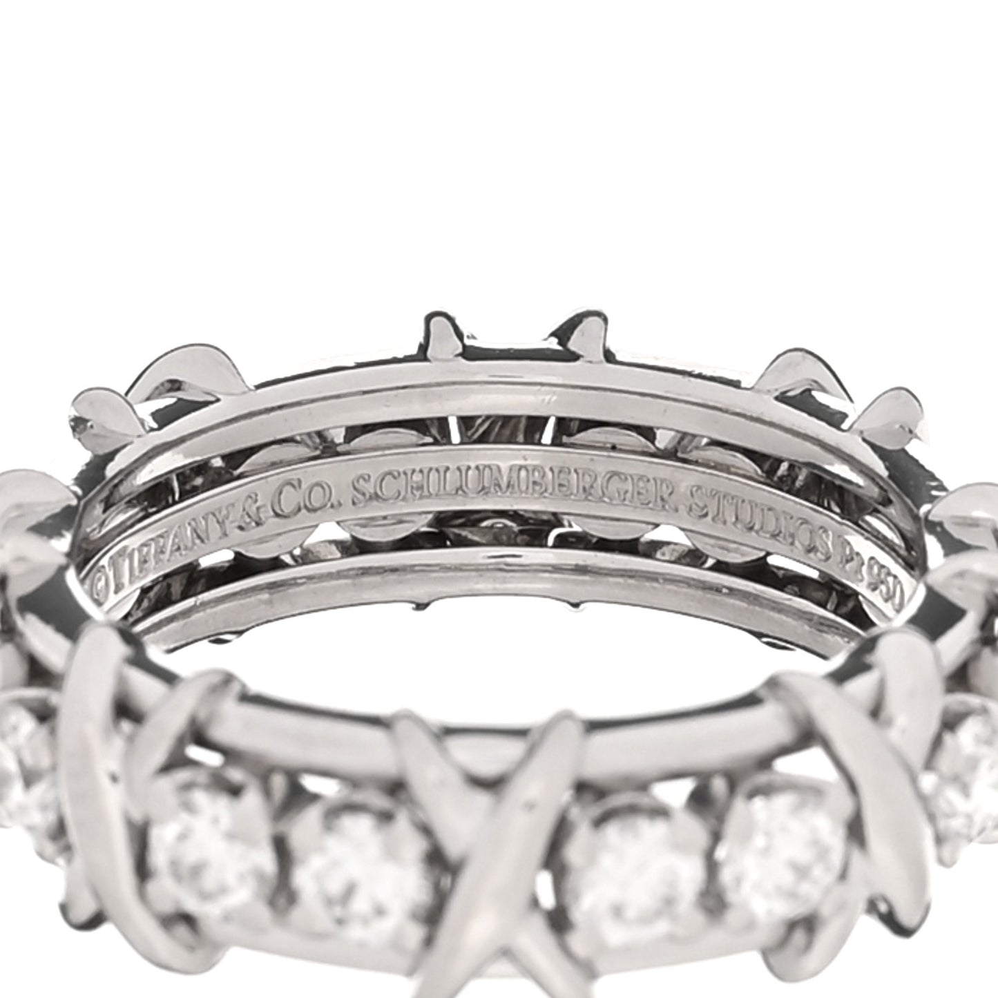 Platinum Diamond Schlumberger Sixteen Stone Ring 52 6