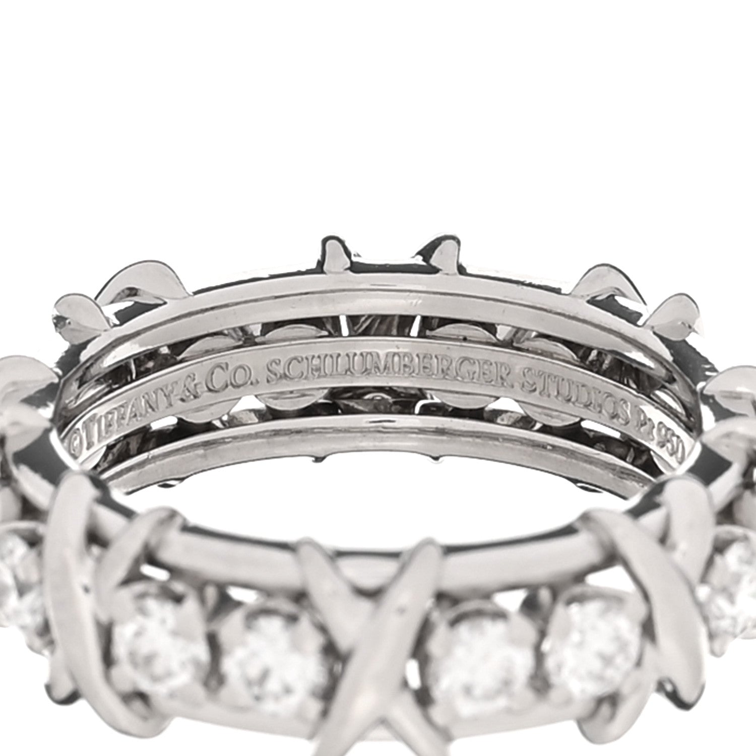 Tiffany Platinum Diamond Schlumberger Sixteen Stone Ring 52 6 4 of 5