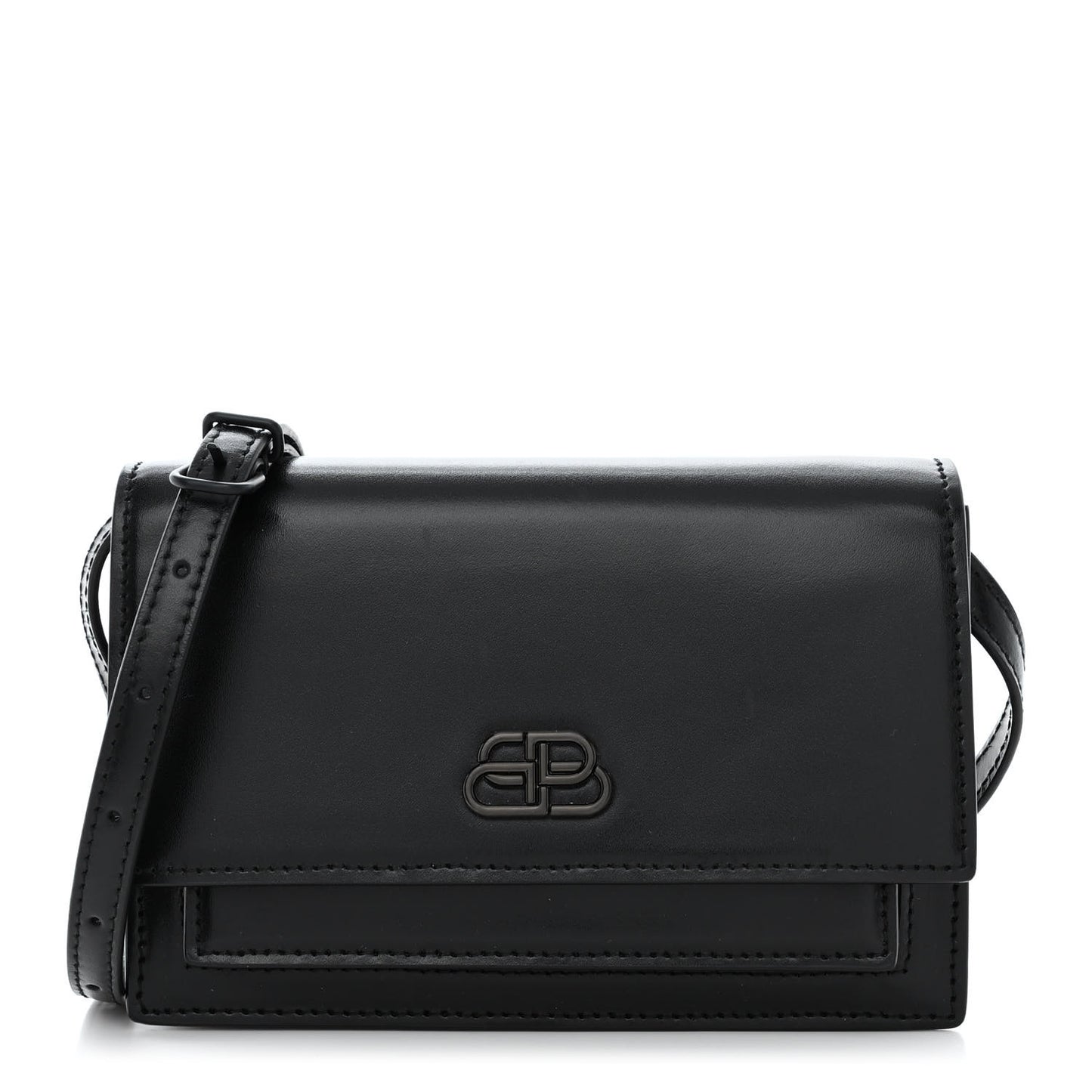 Shiny Box Calfskin Monochrome XS Sharp Belt Bag Black