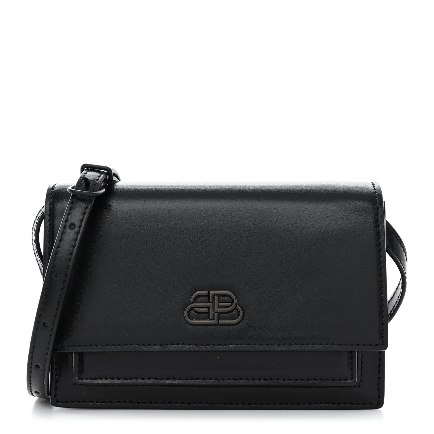 Balenciaga Shiny Box Calfskin Monochrome XS Sharp Belt Bag Black 5 of 15