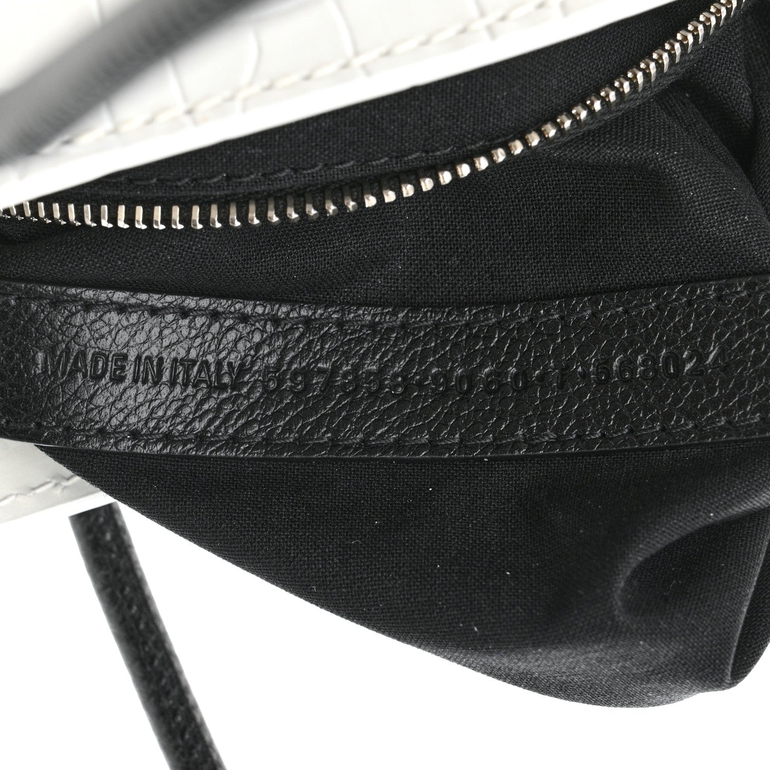 Balenciaga Shiny Calfskin Logo Crocodile Embossed North South Shopper Tote XXS White 7 of 10