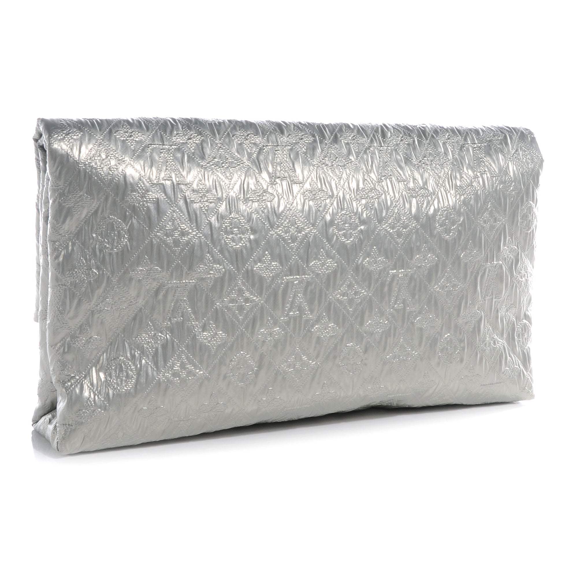 Louis Vuitton Jacquard Quilted Monogram Limelight Clutch GM Perle 3 of 7