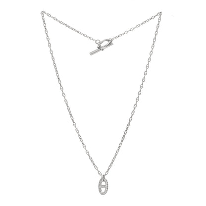 Hermes 18K White Gold Diamond New Farandole Pendant Necklace ST 2 of 3