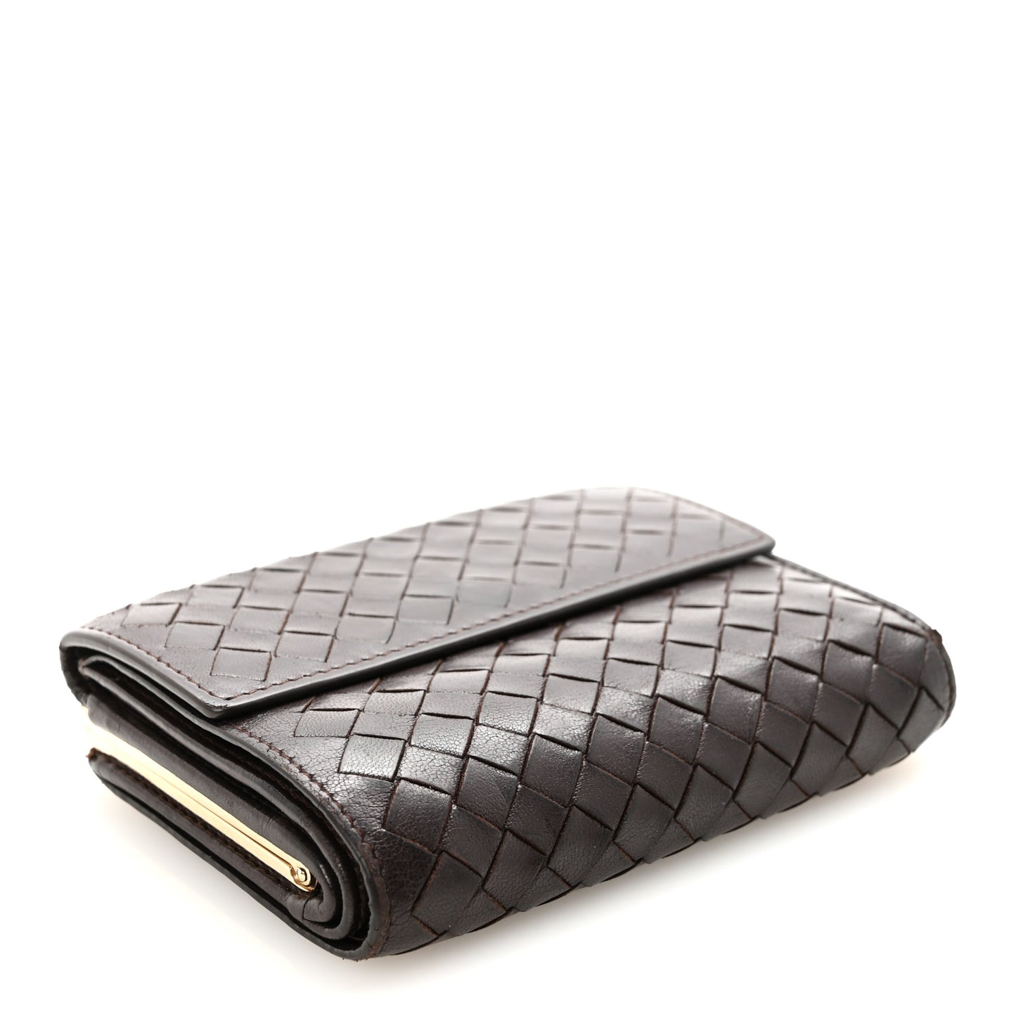Nappa Intrecciato French Flap Wallet Ebano