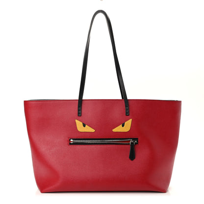 Fendi Vitello Elite Cuoio Monster Buggies Medium Roll Tote Mattone Black Multicolor Lavagna 1 of 9