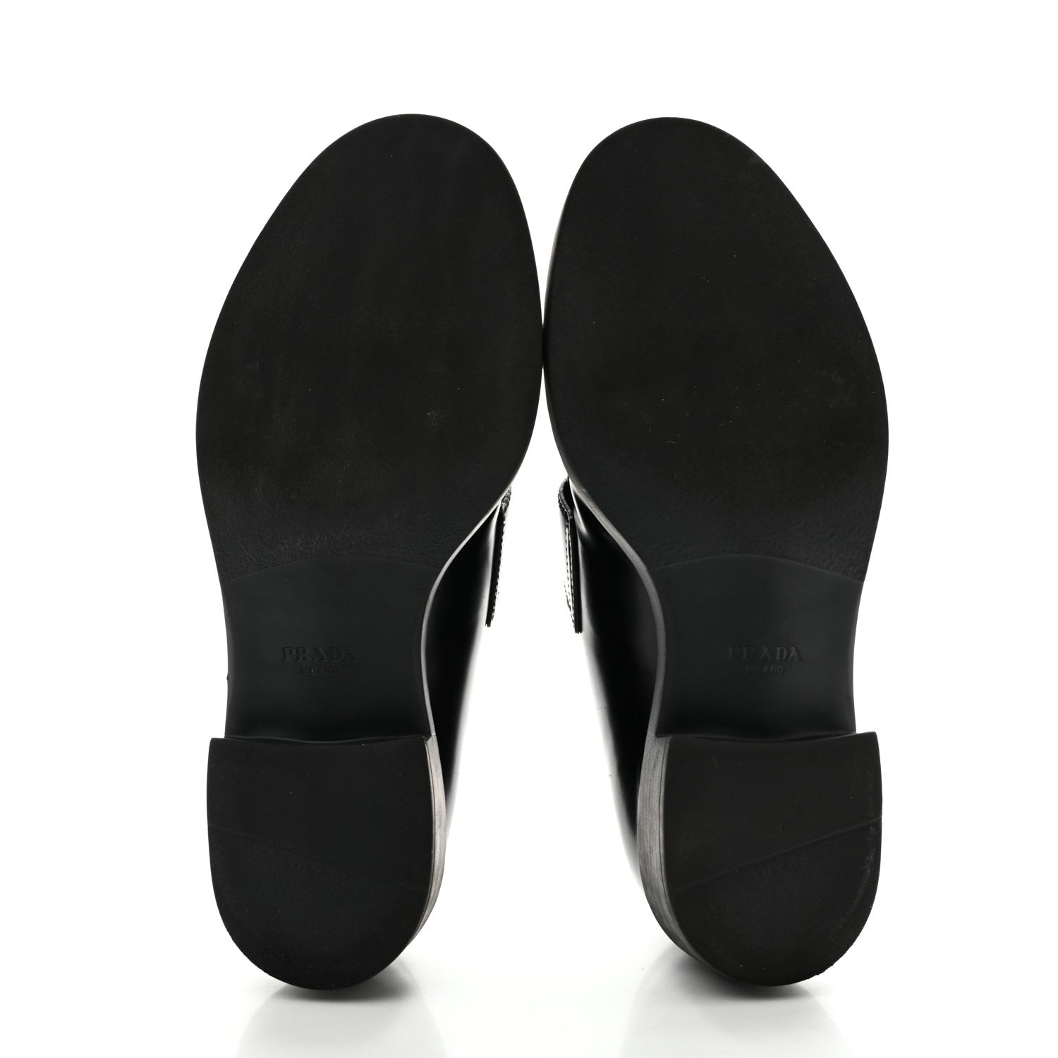 Prada Spazzolato Metal Triangle Logo 50mm Loafers 39 Black 6 of 10
