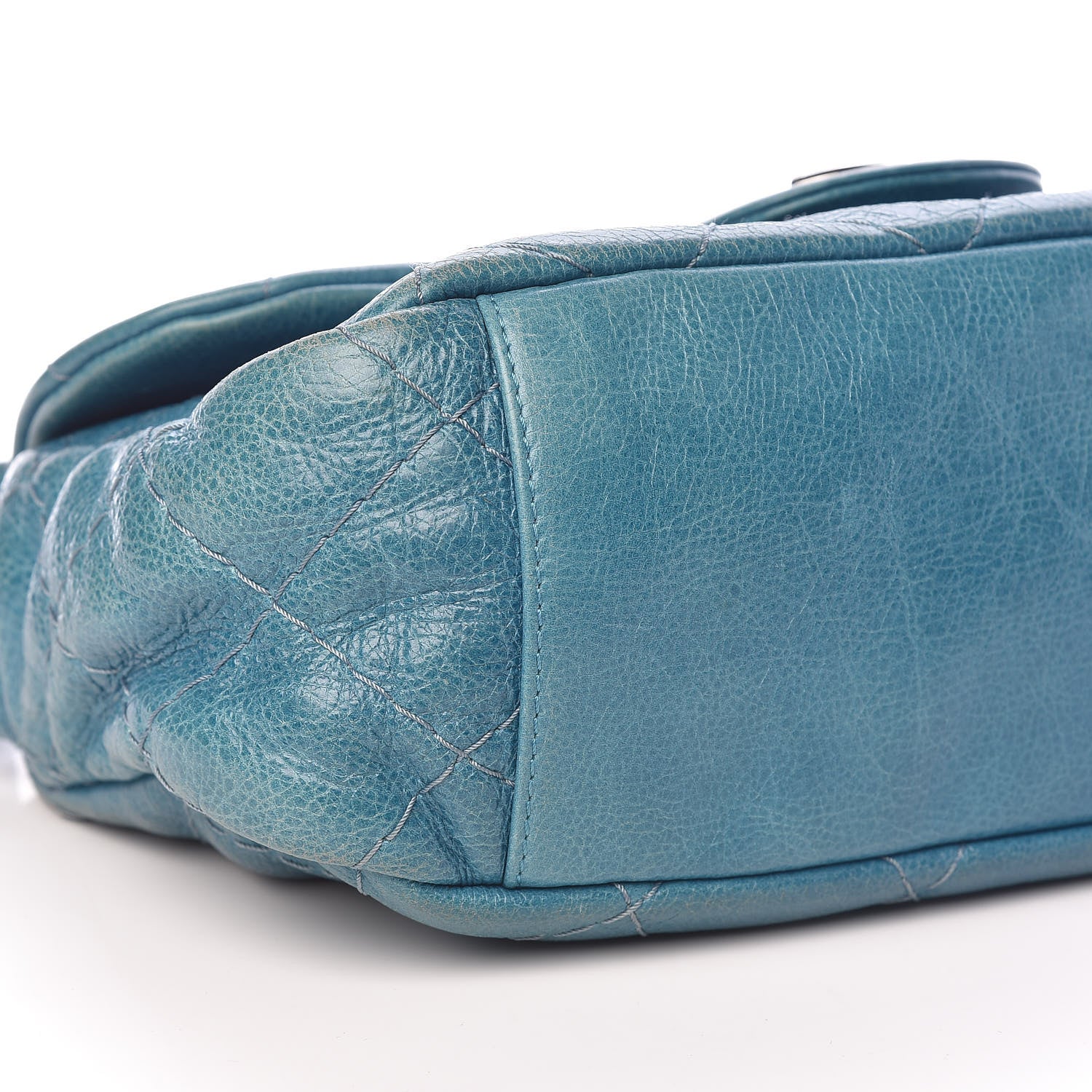 Chanel Glazed Calfskin Stitched On The Road Flap Blue 8 of 10