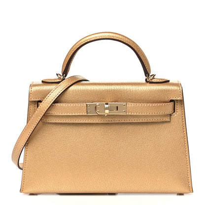 Hermes Metallic Chevre Chamkilight Mini Kelly Sellier 20 Dore 1 of 11