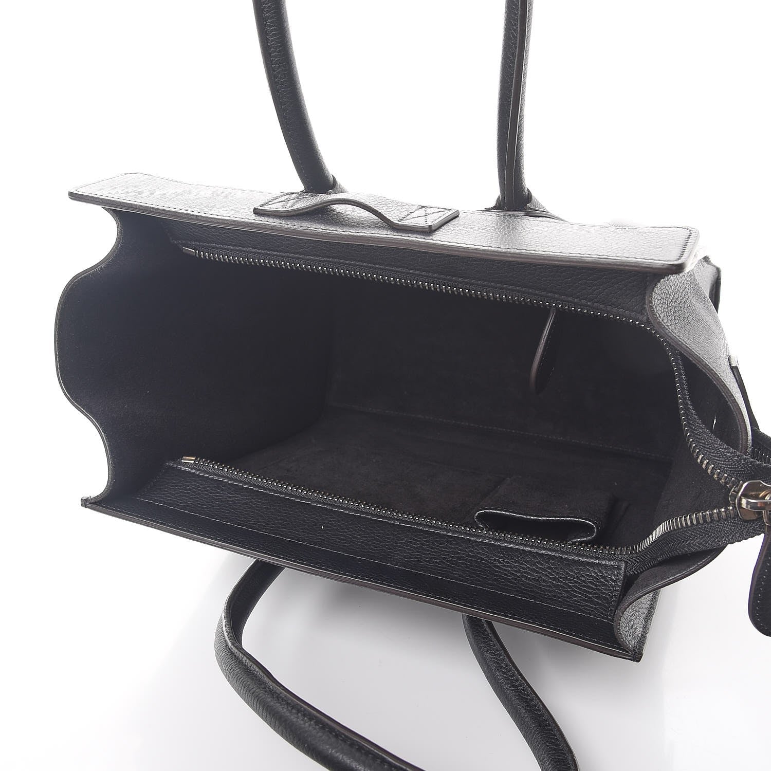 Celine Drummed Calfskin Micro Luggage Black 5 of 9