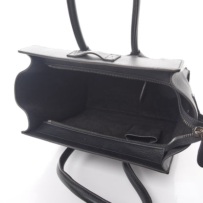 Celine Drummed Calfskin Micro Luggage Black 5 of 9