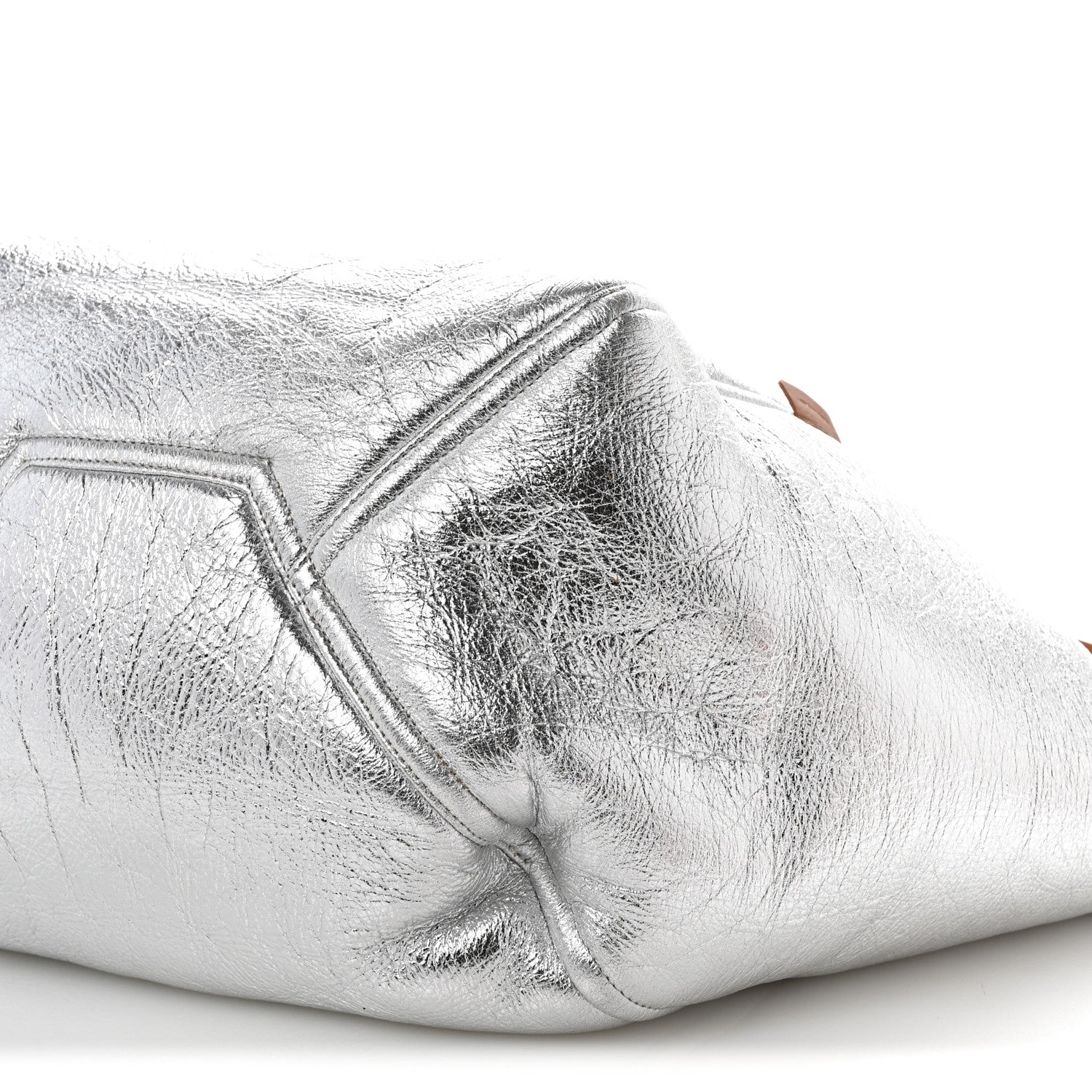 Celine Metallic Lambskin Shearling Medium Phantom Cabas Reversible Tote Natural Silver 12 of 20