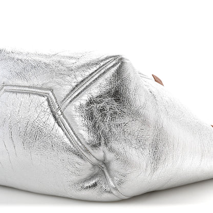 Celine Metallic Lambskin Shearling Medium Phantom Cabas Reversible Tote Natural Silver 12 of 20