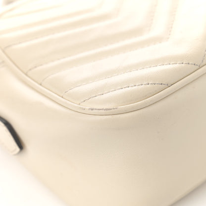 Gucci Calfskin Matelasse Small GG Marmont Chain Shoulder Bag White 9 of 15