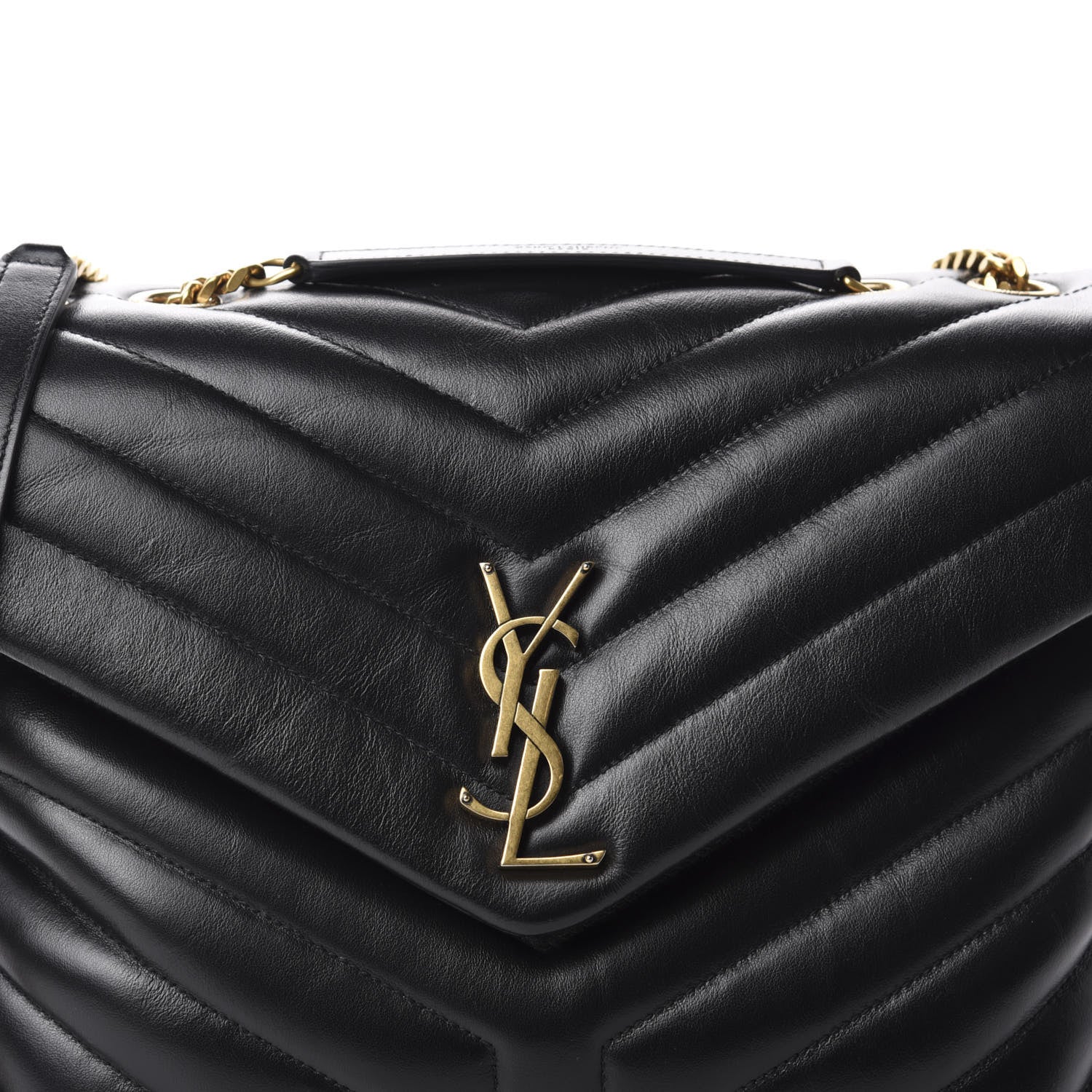Saint Laurent Calfskin Y Quilted Monogram Medium Loulou Chain Satchel Black 11 of 11