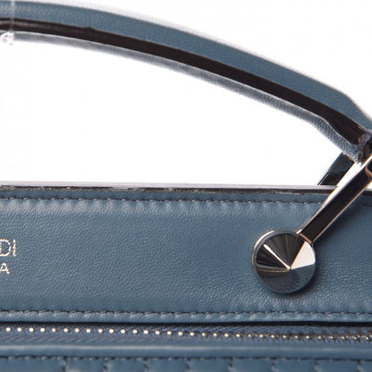 Fendi Shiny Nappa Trapuntata Small DotCom Click Top Handle Chain Satchel Blue 11 of 12
