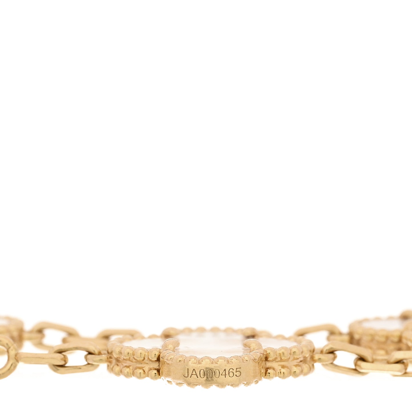 18K Yellow Gold Mother of Pearl 5 Motifs Vintage Alhambra Bracelet