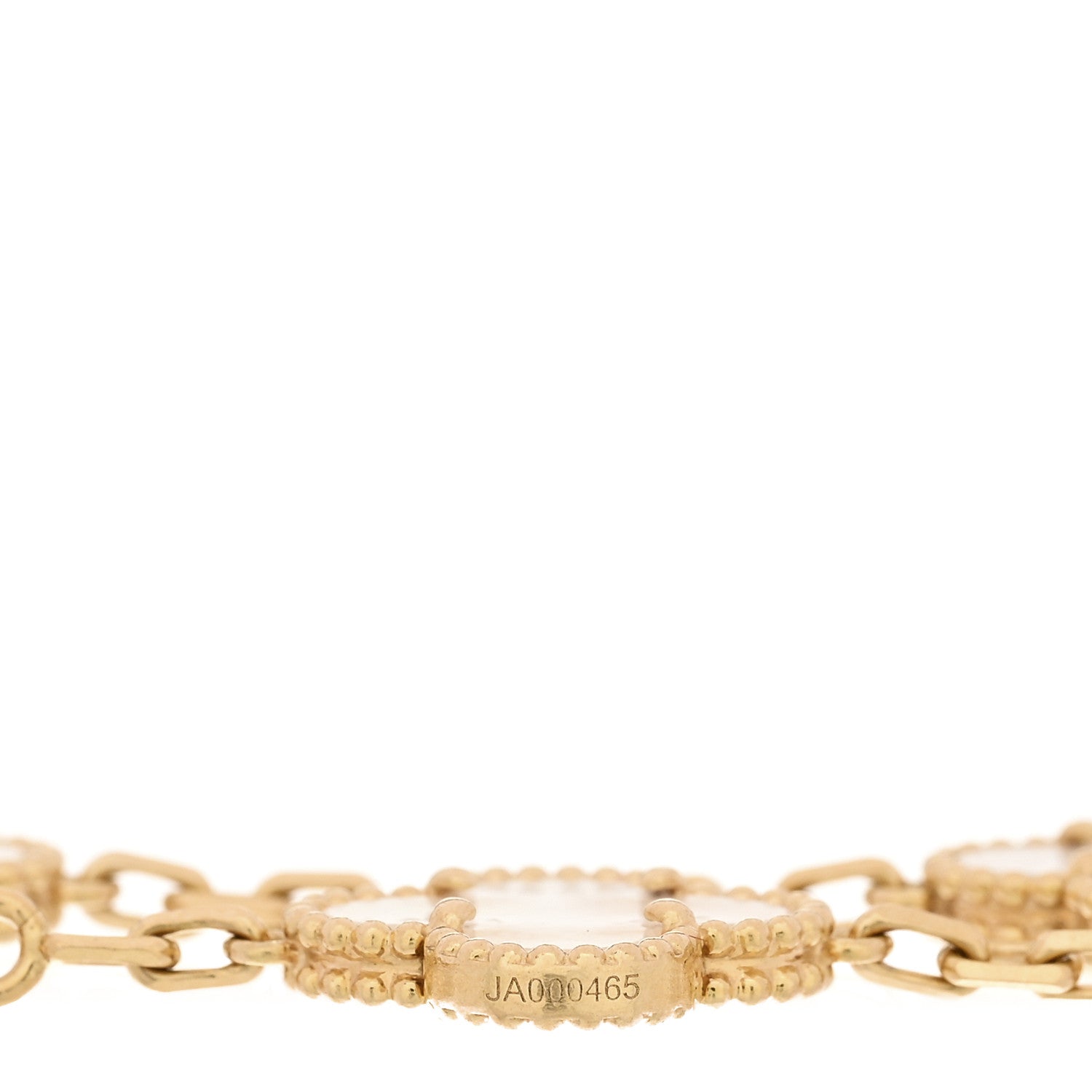 Van Cleef & Arpels 18K Yellow Gold Mother of Pearl 5 Motifs Vintage Alhambra Bracelet 4 of 4