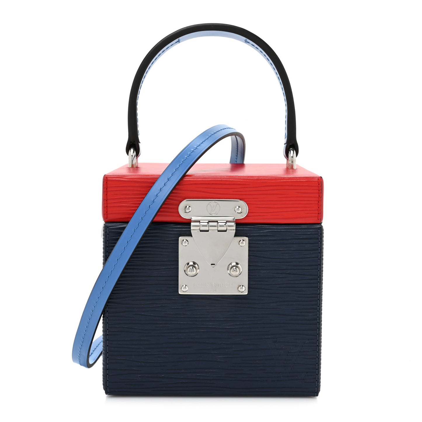 Epi Bleecker Box Indigo Coquelicot