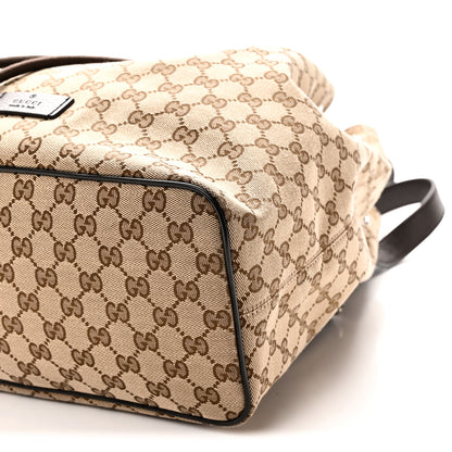Gucci Monogram Dollar Calfskin O Drawstring Backpack Beige Ebony Testa di Moro Dark Chocolate 10 of 10