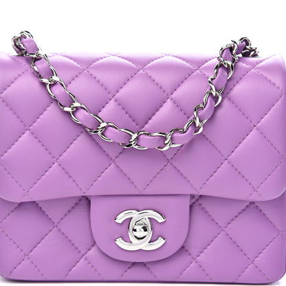 Chanel Lambskin Quilted Mini Square Flap Purple 12 of 13