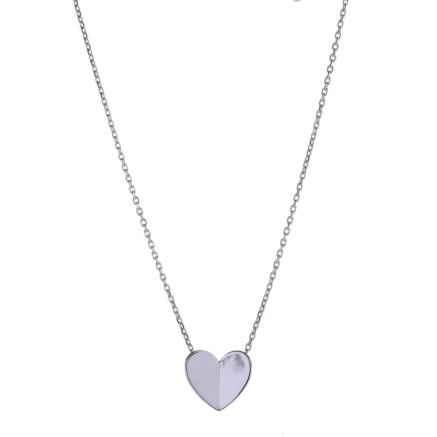 18K White Gold Frivole Heart Pendant Necklace