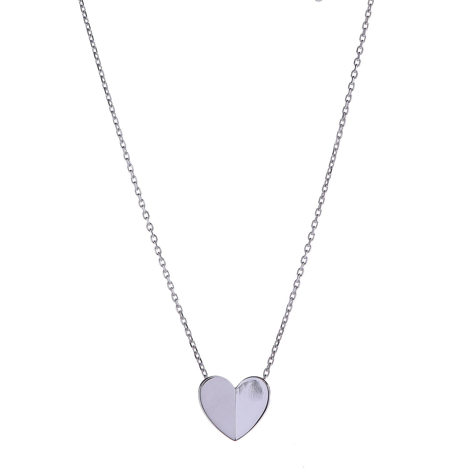 Van Cleef & Arpels 18K White Gold Frivole Heart Pendant Necklace 1 of 7