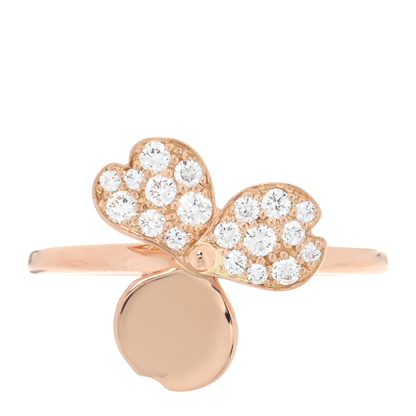 18K Rose Gold Diamond Paper Flowers Ring 49 5