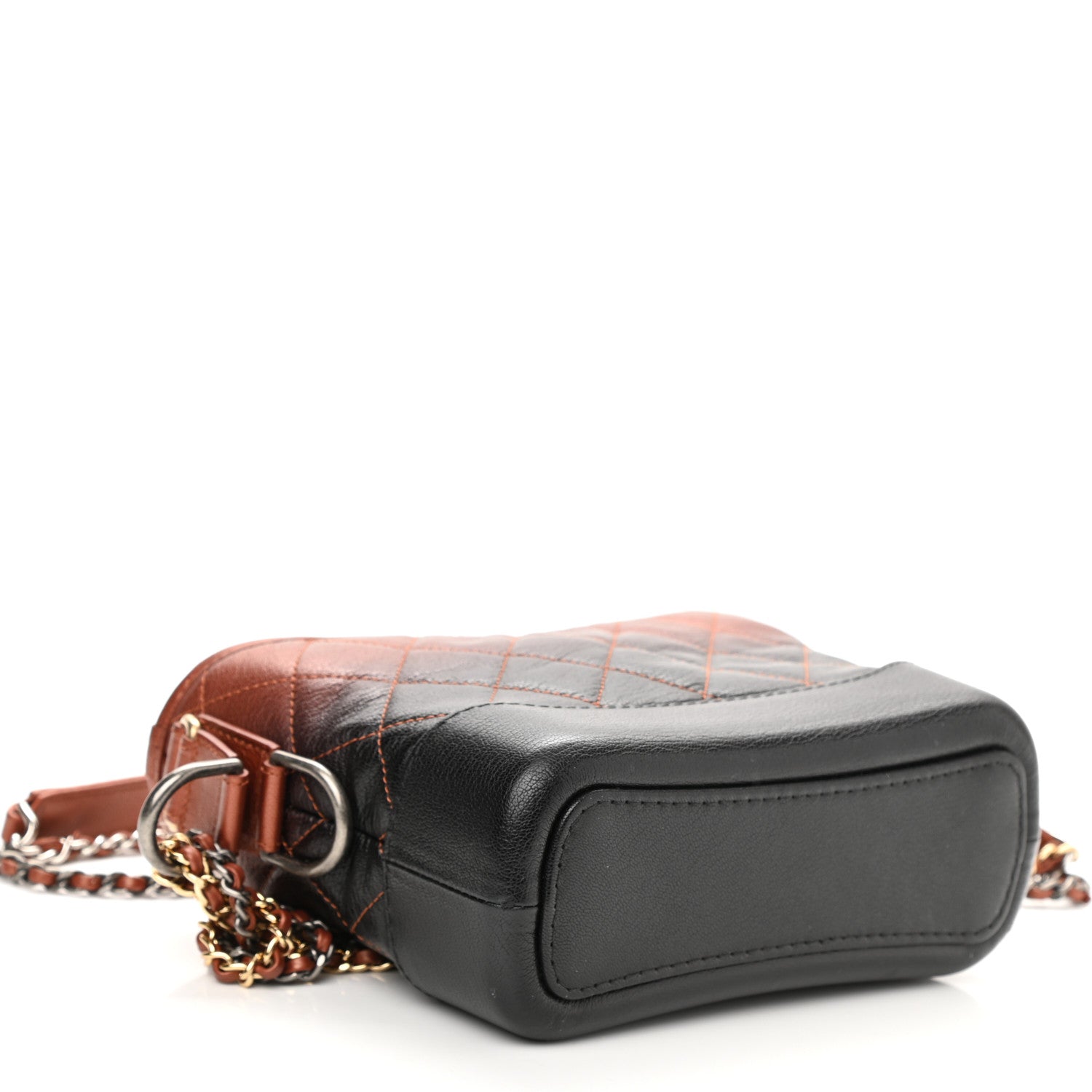 Chanel Metallic Goatskin Quilted Small Gabrielle Hobo Black Copper 4 of 11