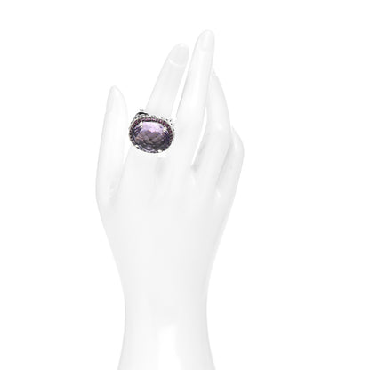 John Hardy Sterling Silver Amethyst Pink Tourmaline Bamboo Dome Ring 55 7.25 2 of 5