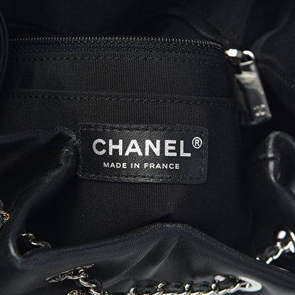 Chanel Lambskin Quilted CC Chain Drawstring Tote Black 6 of 10