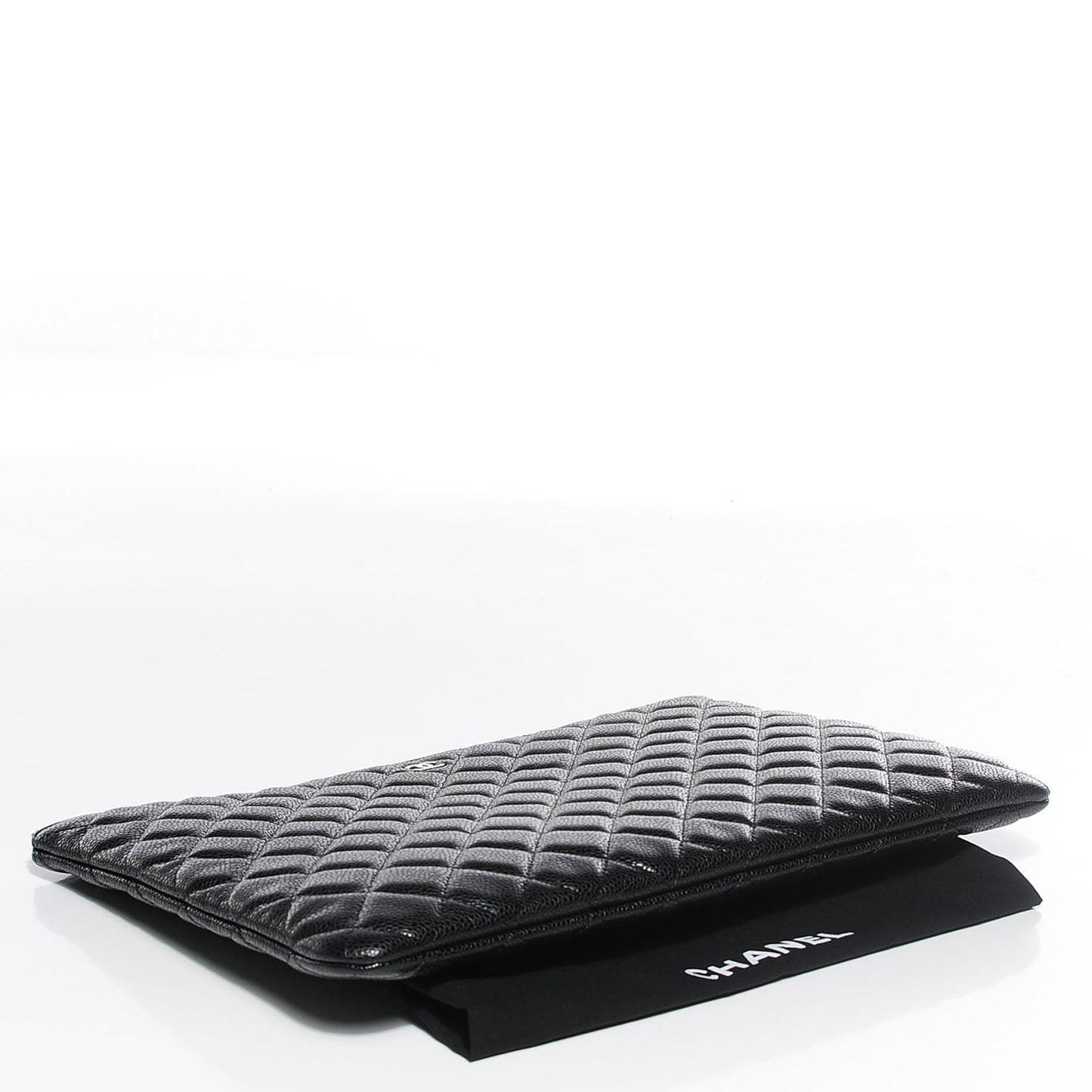 Caviar Quilted Large Cosmetic Case Black