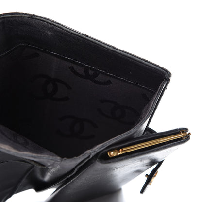 Chanel Glazed Calfskin Diamond Stitched French Wallet Black 5 of 17