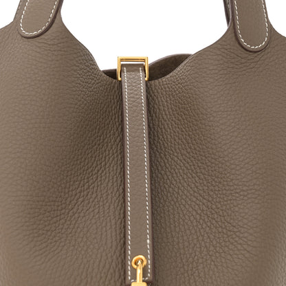 Hermes Taurillon Clemence Picotin Lock 22 MM Etoupe 8 of 10