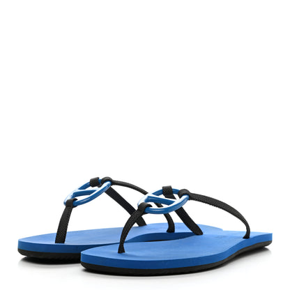 Hermes Canvas Acetate Kala Nera Sandals 38 Carbon Blue 3 of 7