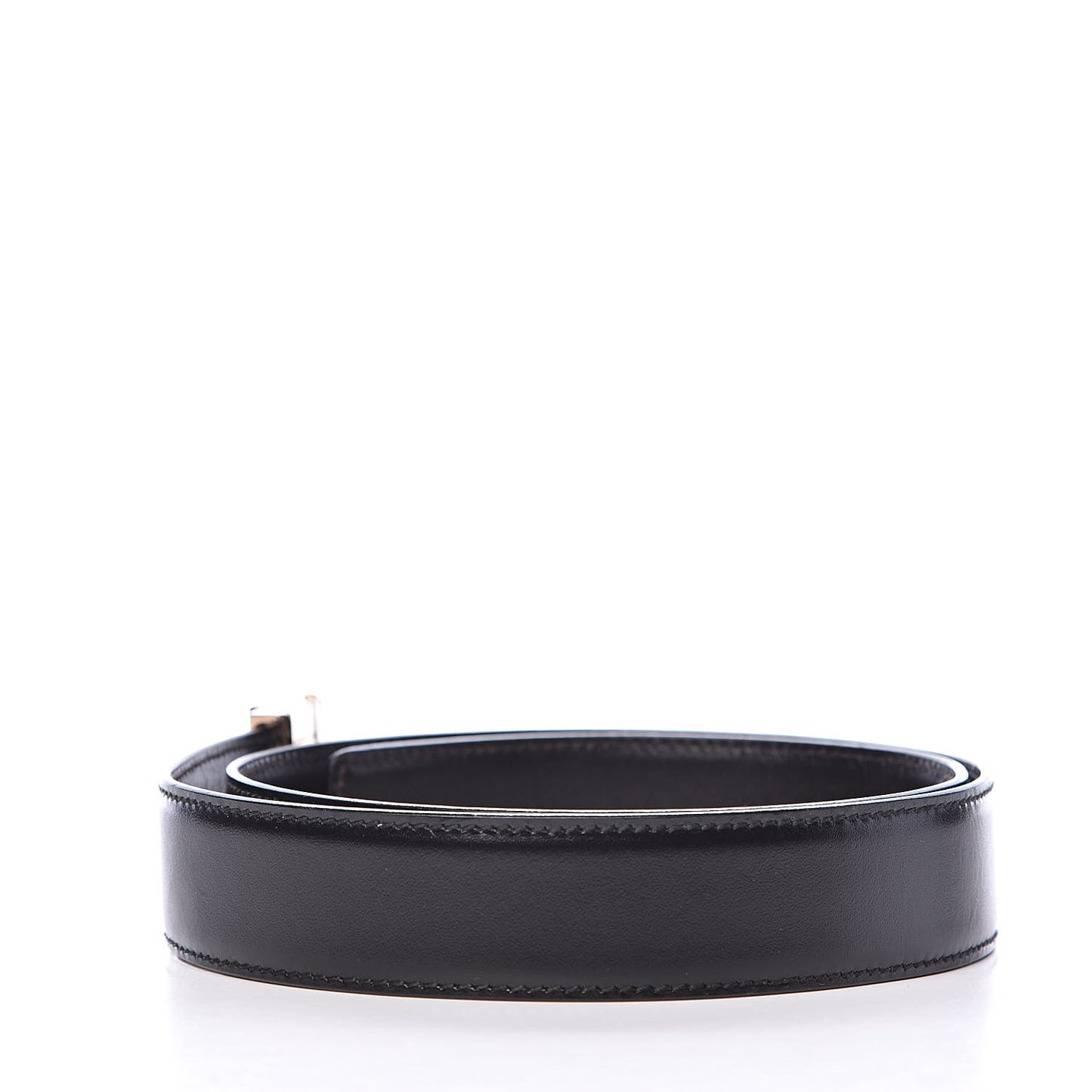 Calfskin Reversible Square G Buckle Belt 75 30 Black Brown
