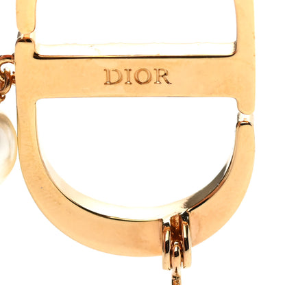 Christian Dior Crystal Pearl CD Logo Brooch Gold 4 of 4